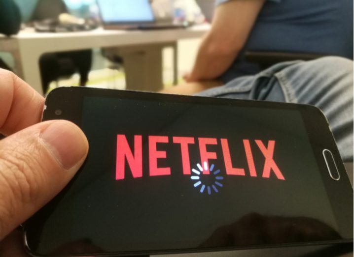 Netflix logo on mobile phone