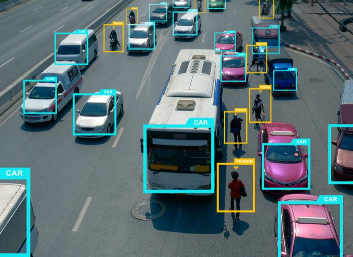 object recognition of vehicles and people using deep learning.