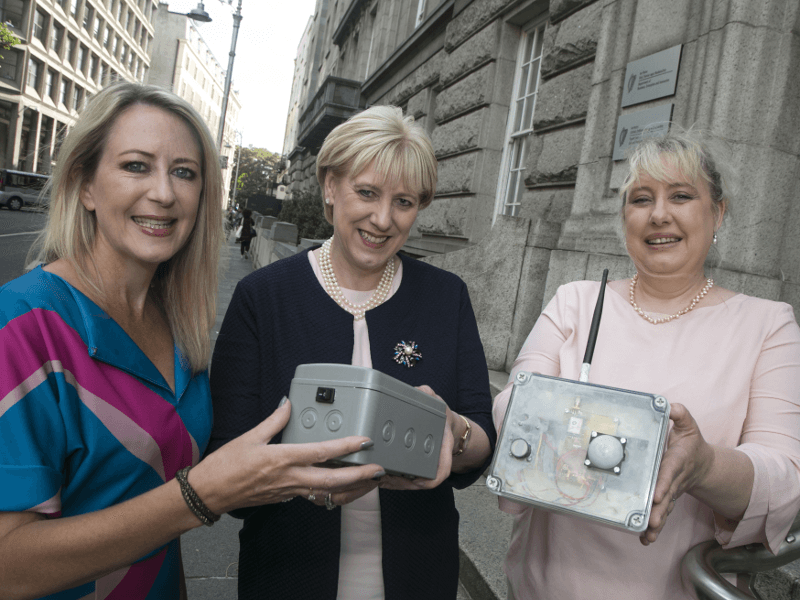 From left: Sarita Johnston, HPSU Start manager, Enterprise Ireland; Minister for Business, Enterprise and Innovation Heather Humphreys, TD; and former CSF recipient Anne Lawlor, CEO and founder, Journey Protector.