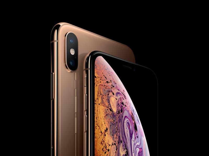 Close-up of new Apple iPhone devices XS and XS Max.