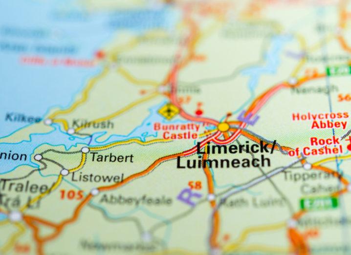 map of ireland zoomed in on limerick.