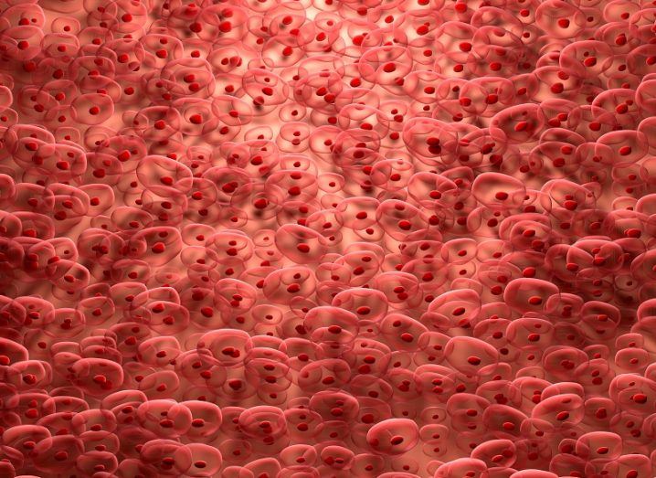 Illustration of a huge collection of pink heart cells.