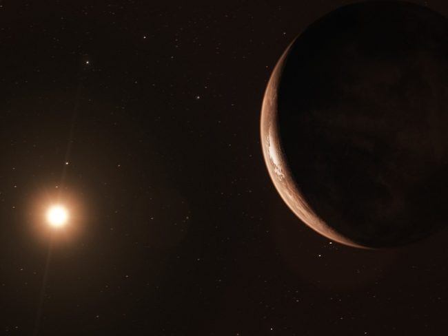 Artist's impression of Barnard star b orbiting its parent star.