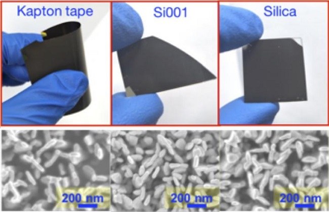 Diagram of black silver at a normal scale and microscopic scale.