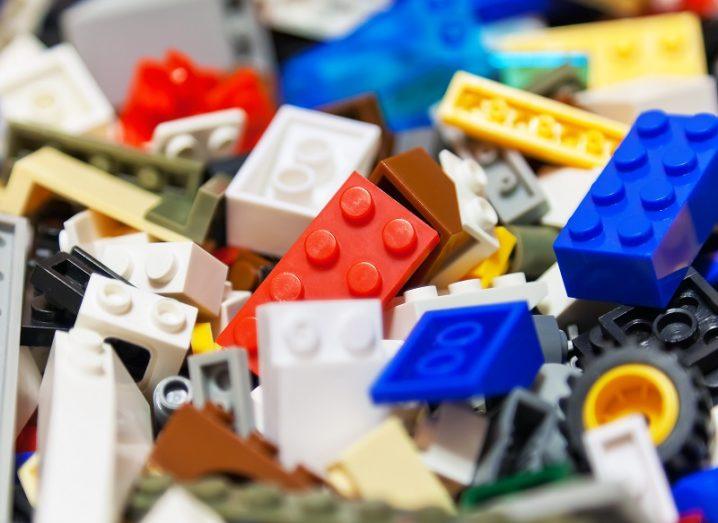 A pile of different coloured Lego bricks.