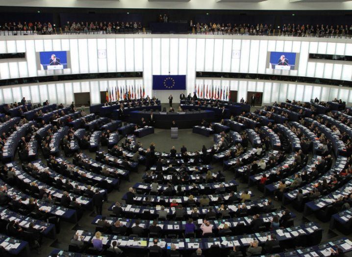 European Parliament in session in Brussels.