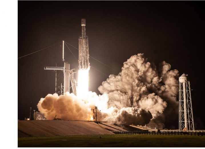 The Falcon Heavy taking off for the STP-2 Mission on June 24.