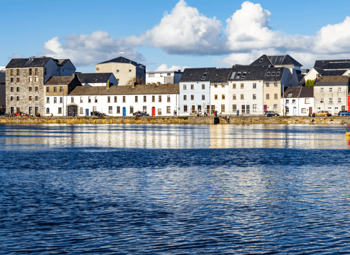 Houses on the Claddagh along coast of Galway city.