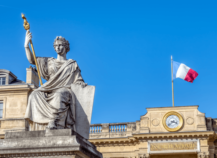 A statue at the rear entrance of French National Assembly.