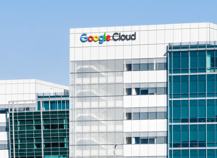The facade of a Google Cloud office building.