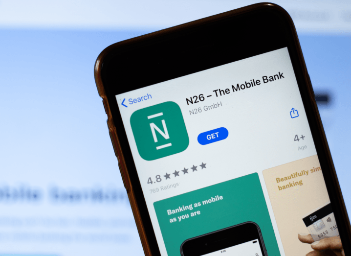 The Apple app store displaying the N26 app.