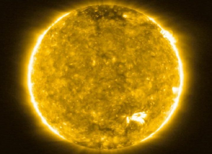 Image of the sun taken by the Solar Orbiter spacecraft.