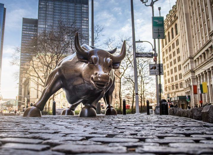 The charging bull statue outside the New York Stock Exchange.