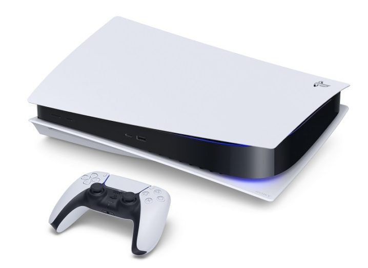 The PS5 and DualSense controller against a white background.