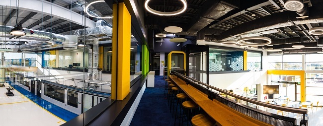 Wide-angle shot of the interior of the new Confirm manufacturing research centre.