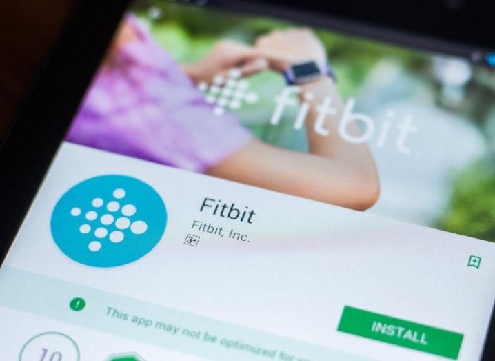 The Fitbit app ready to install on a smartphone.