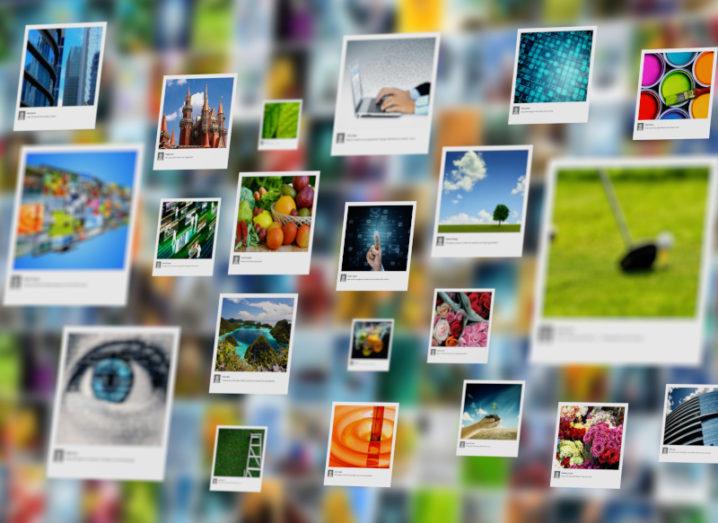 A collection of images of different items stand out against a blurred-out background of many other images.