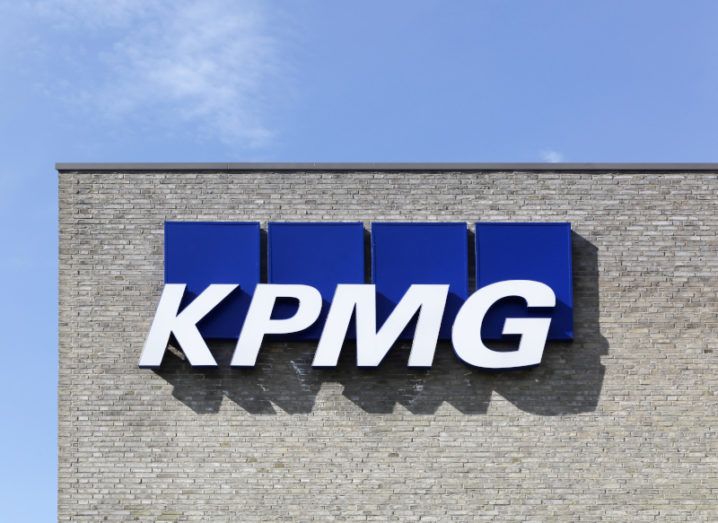 KPMG logo on building.