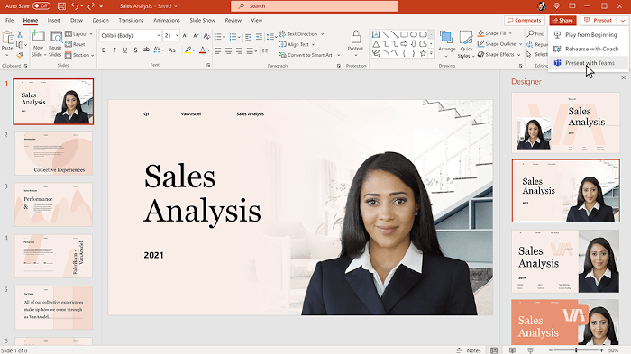 A screenshot of a PowerPoint presentation with a person within the screen.