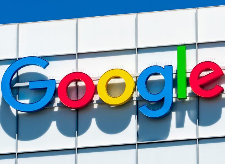 Multi-coloured Google logo on its office buildings in Sunnyvale, California.