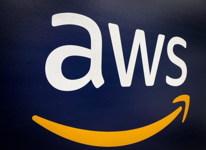 A close-up of the AWS logo.