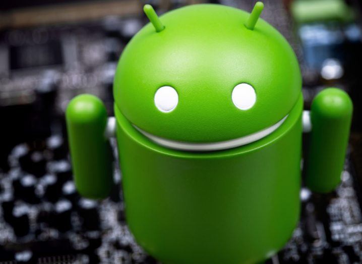 Green Google Android figure.