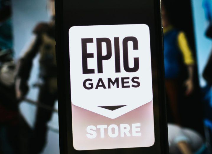 Epic Games logo on a mobile phone.