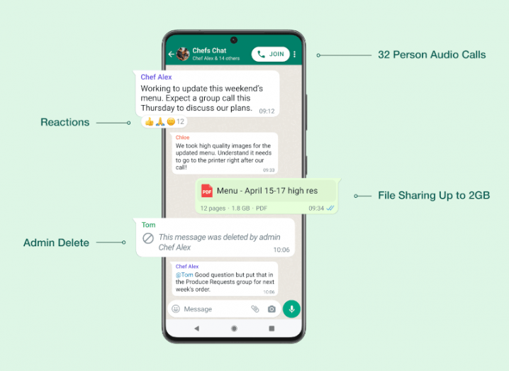 WhatsApp Communities feature on a smartphone.