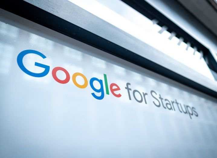 Google logo followed by the words "for startups" on a white background.
