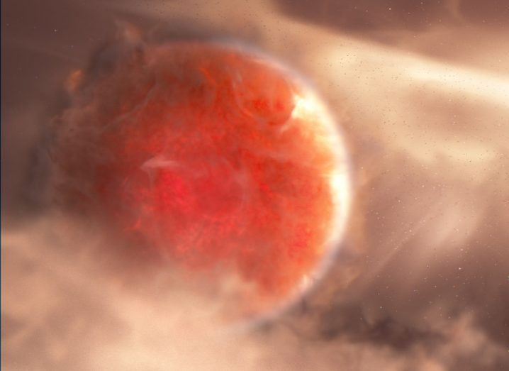 Artist's impression of the newly formed planet called AB Aurigae b.