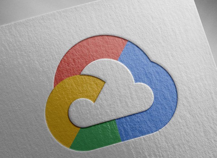 Multi-coloured Google Cloud logo on a white background.