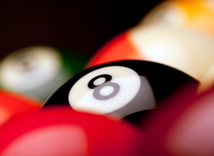 The number eight on a pool ball.