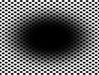 You will probably fall for this optical illusion of a black hole