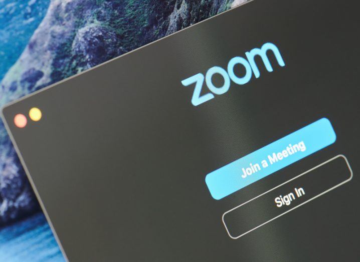 Zoom sign-in screen on a MacOS device.