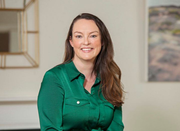 IVCA director-general Sarah-Jane Larkin in an indoor area.