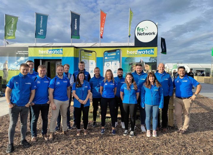 The Herdwatch team gather at a stand at the National Ploughing Championships.