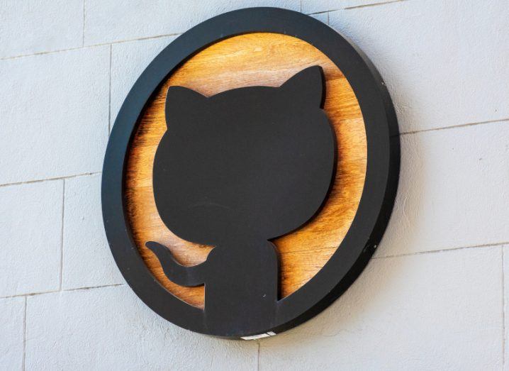 GitHub logo on a building.