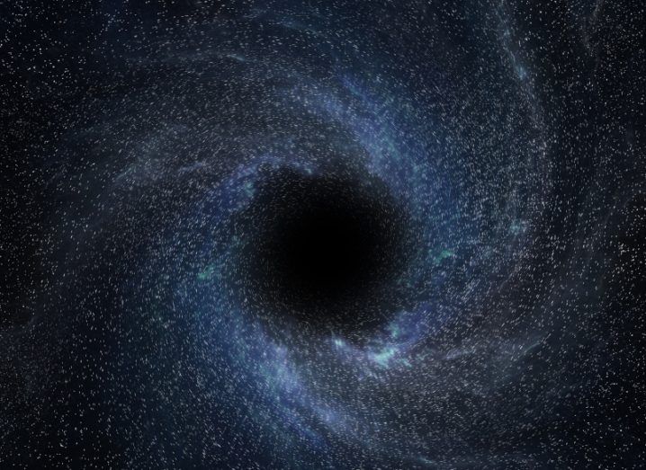 An artist’s impression of a black hole in space.