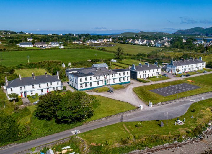 A drone shot of the cable station at Valentia Island, County Kerry.