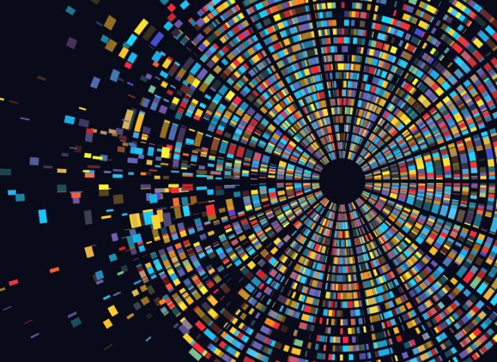 A colourful illustration of a DNA test inforgraphic against a black background.