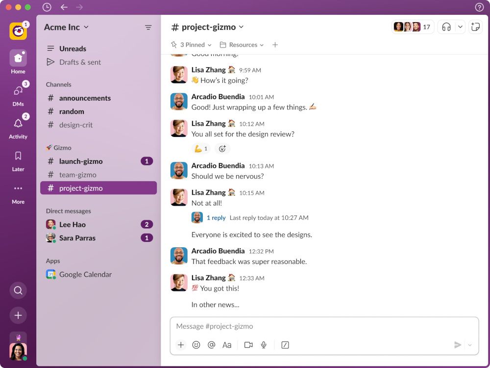 The new redesigned Home page from Slack.