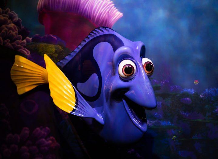 A digital image of a fish called Dory, a character from the Pixar movie Finding Nemo.
