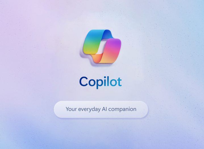 An image showing the new Microsoft Copilot logo in a light purple background.