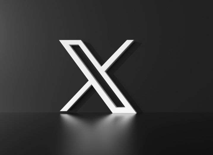The X website logo in a black background.