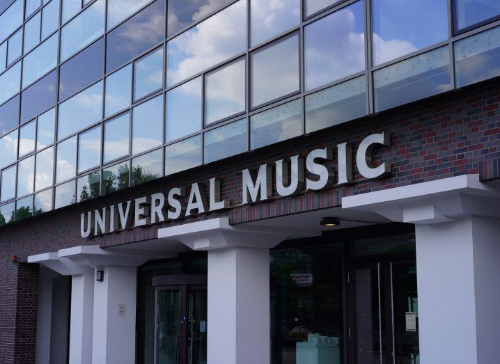 Universal Music logo on a building.