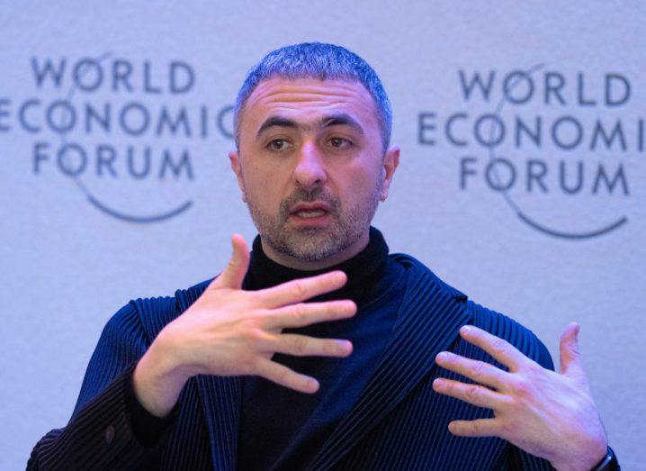 Mustafa Suleyman speaking at a World Economic Forum event.
