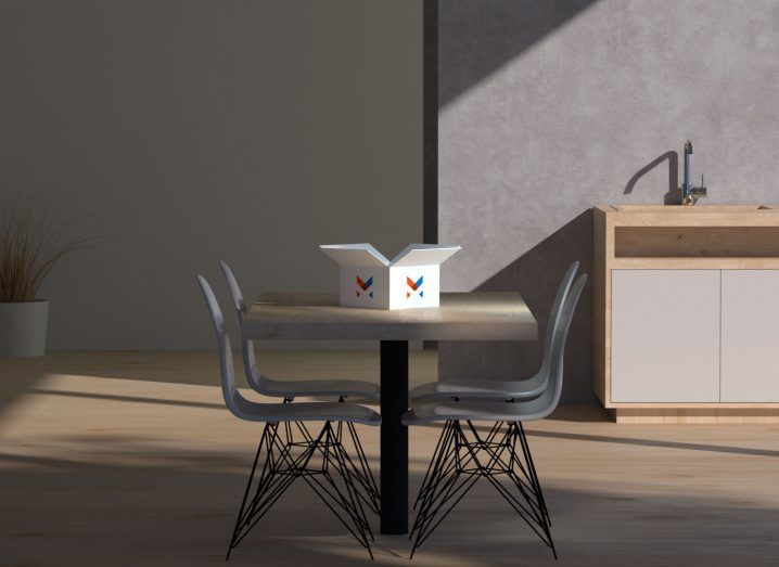 Manna delivery with the company logo placed on a table in what appears to be a modern kitchen.