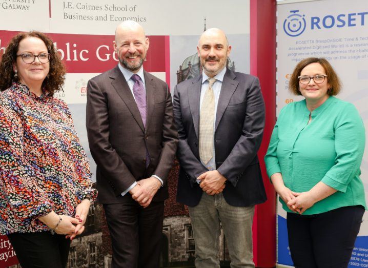 Members of Lero and Science Foundation Ireland standing together in a row.