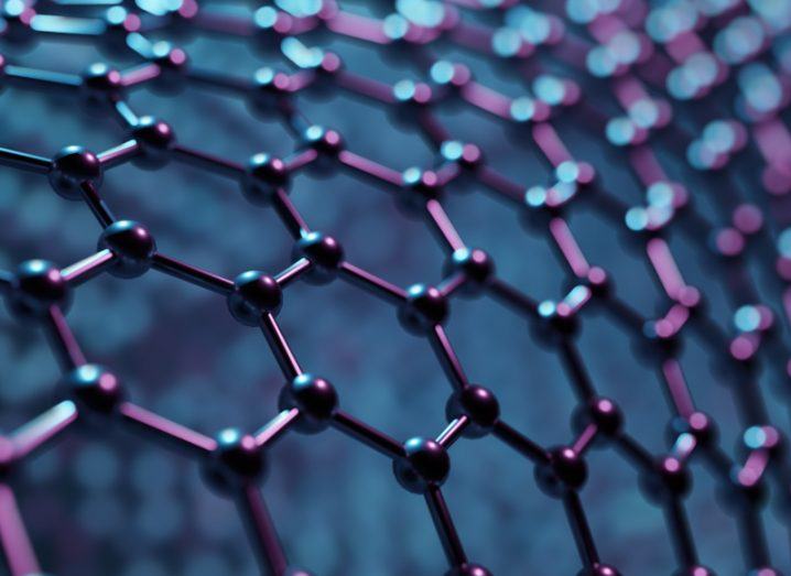 Various atoms in hexagon shapes connected together. Used to represent compounds.