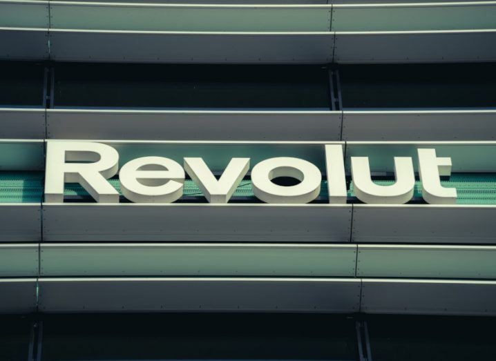 Revolut logo on a building.